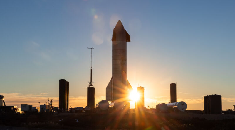 Image of the spacecraft on the launch pad.