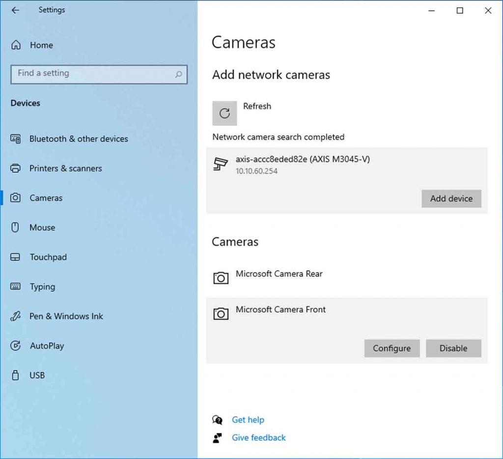 Windows 10 build 21354 - cameras 1/2