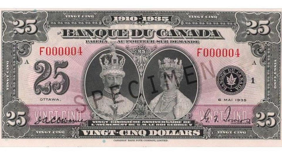 Commemorative  Bank of Canada note, printed May 6, 1935.