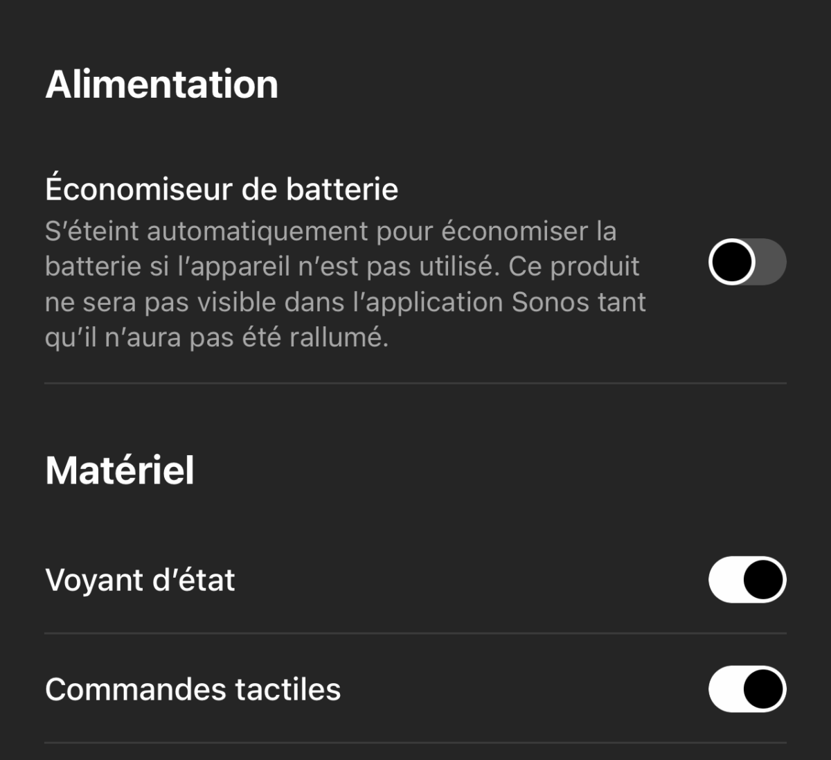 It is now possible to save battery Sonos Move and Roam from Sonos S2 app settings