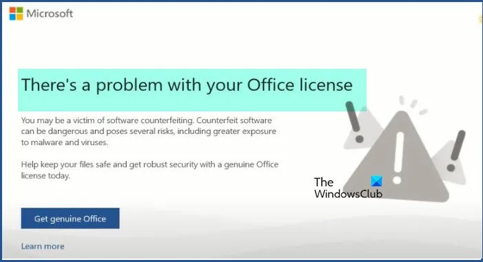 There is a problem with your Office license