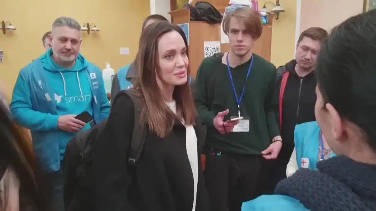 Angelina Jolie in Lviv to meet the displaced

