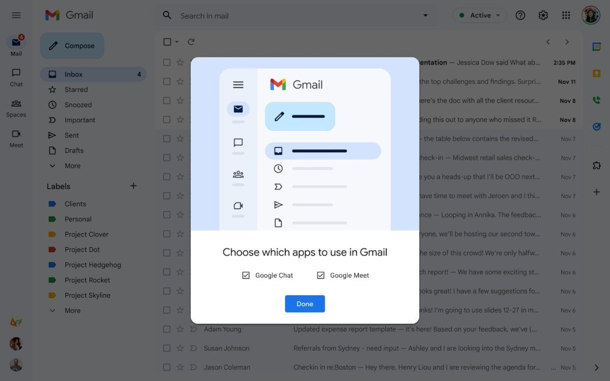 Gmail Web Services UI 2022