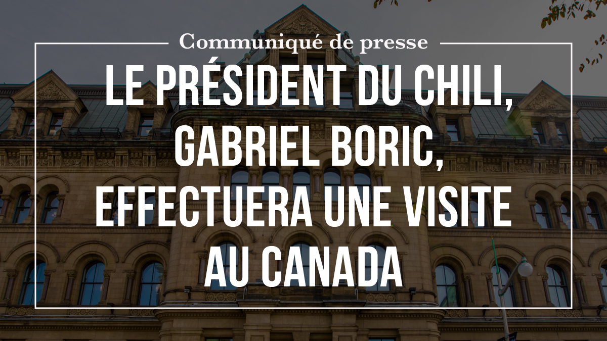 Chilean President Gabriel Borek will visit Canada

