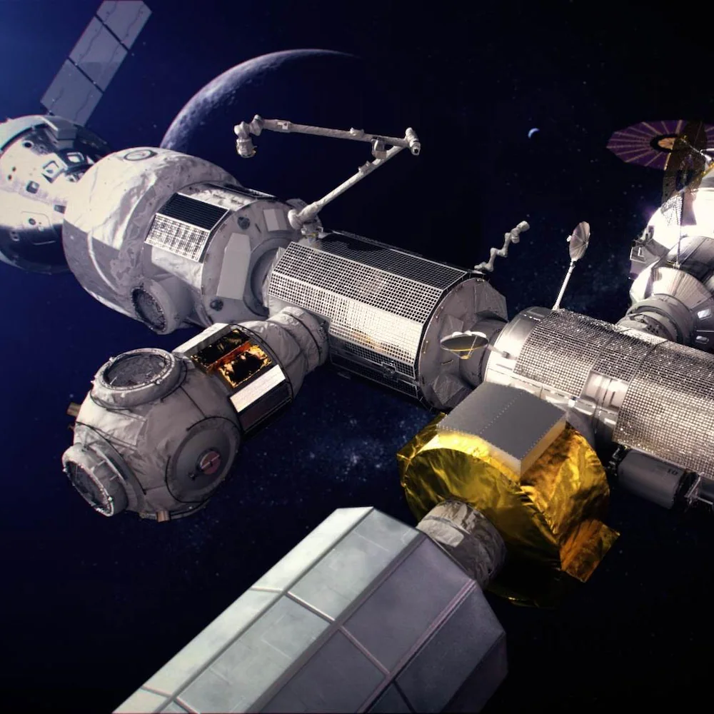 An artistic impression of Canadarm3 will be at Gateway Station.