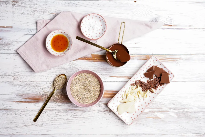 Ingredients Recipe Vanilla Quinoa Chocolate Bar Spoon