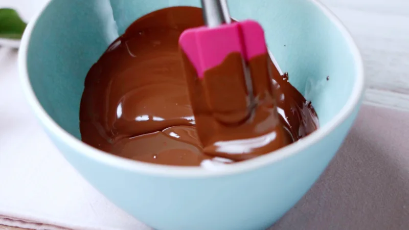 Melted Pink Chocolate Melted Turquoise Bowl Preparing Homemade Bars