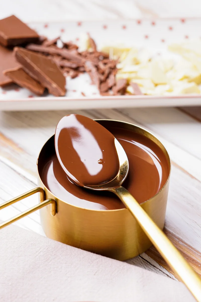 How to melt chocolate in a double boiler with the golden spoon
