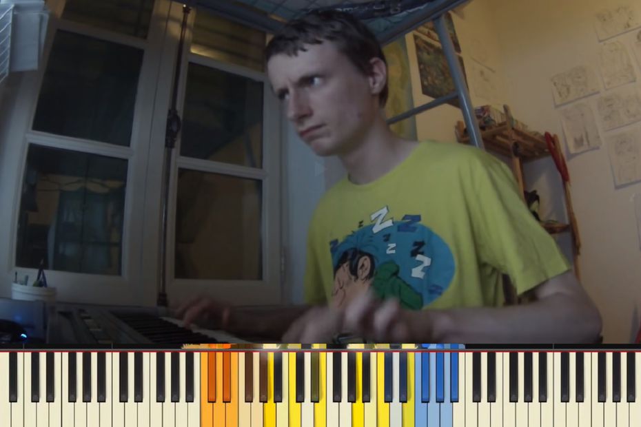  video.  Filming himself playing the piano anyway, the YouTube video brings him the jackpot

