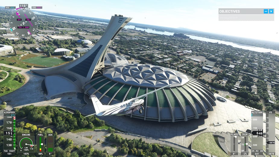 The Olympic stadium has been changed in Flight Simulator.